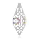 Zilveren hanger met gele saffieren