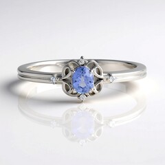 Anello in argento con Zaffiro Ceylon Blu