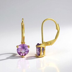 Orecchini in argento con Ametista Rose de France