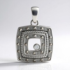 Ciondolo in argento con Diamante I2 (J) (Annette classic)