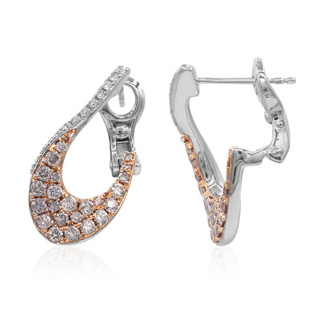14K I1 Pink Diamond Gold Earrings (CIRARI)