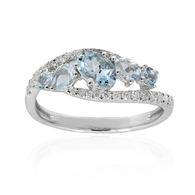 Bague en or et Aigue-Marine du Brésil AAA (CIRARI)