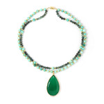Collana in argento con Onice Verde (Adela Silber)