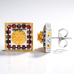 Orecchini in argento con Zircone moka (Gems en Vogue)
