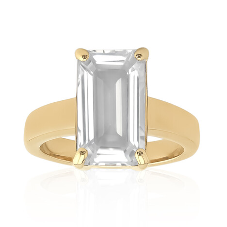 Zilveren ring met een witte topaas