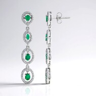 Boucles d'oreilles en argent et Emeraude de Socoto