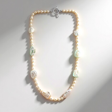 Collana in argento con Perla Keshi (TPC)