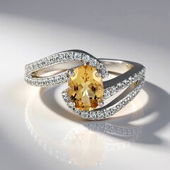 Anello in argento con Berillo Giallo
