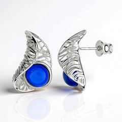 Orecchini in argento con Ambra Blu Colombiana (dagen)