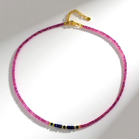Collana in argento con Zaffiro Rosa (Riya)