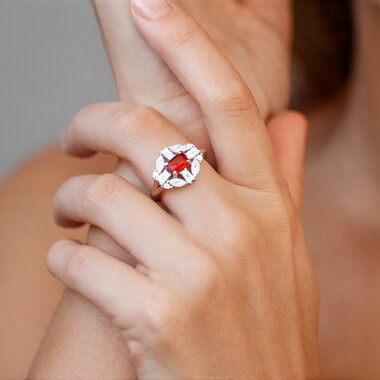 Tanzanian Ruby Silver Ring