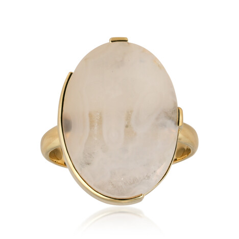 Zilveren ring met een Witte Agaat (Bali Barong)