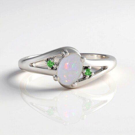 Anello in argento con Opale Australiano