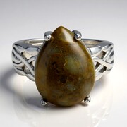 Anillo en plata con Cuarzo Dinosaurio