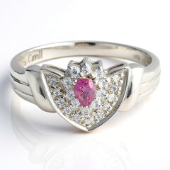 Anello placcato in platino con Tormalina Cuprian