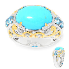 Anillo en plata con Turquesa de Kingman (Gems en Vogue)