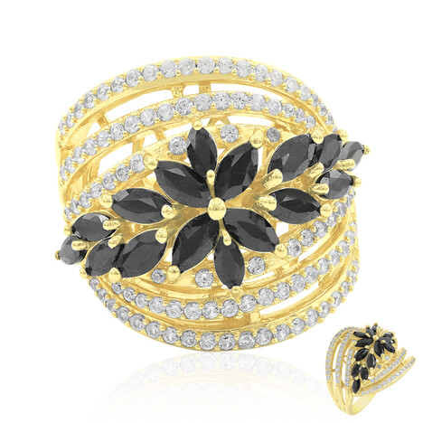 Schwarzer Saphir-Silberring