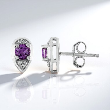 Pendientes en plata con Amatista Rosa de Francia