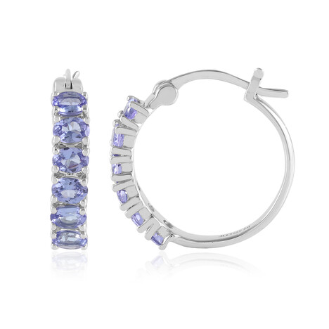 Tansanit-Silberohrringe