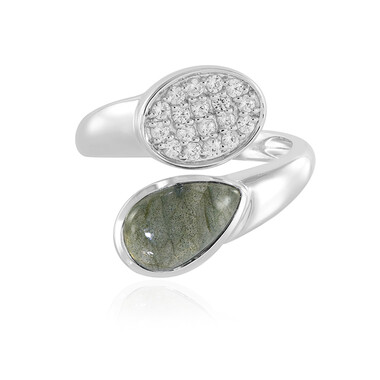 Anello in argento con Labradorite Blu Maniry (KM by Juwelo)