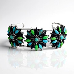Bracciale in argento con Turchese Kingman Mohave Blu (Jones Lee)