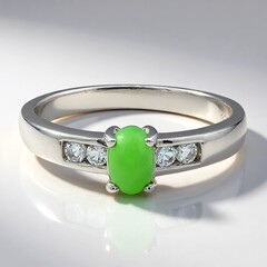 Anello in argento con Crisoprasio Imperiale