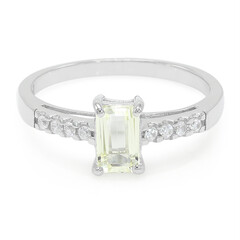 Bague en argent et Kunzite jaune canari