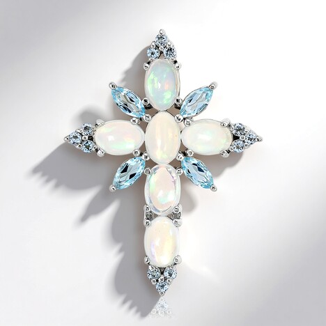 Pendentif en argent et Opale Welo