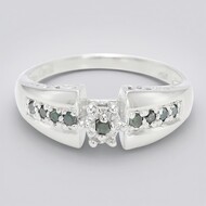 Anello placcato in platino con Diamante Fancy