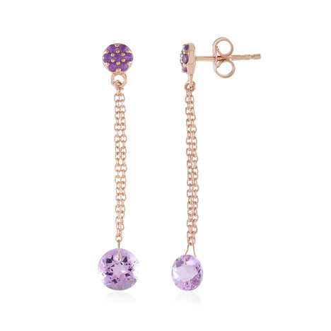 Rose de France Amethyst Silver Earrings