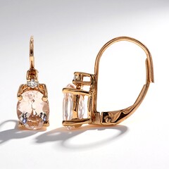 Orecchini in oro con Morganite AAA