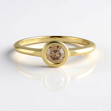 Anello in oro con Diamante Champagne I2