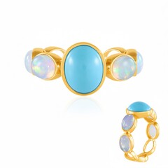 Anello in argento con Turchese Sleeping Beauty (de Melo Essence)