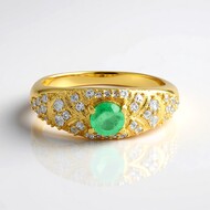 Zilveren ring met een Ethiopische smaragd
