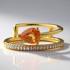 Anello in oro con Granato Mandarino (CIRARI)