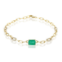Bracelet en or et Emeraude de Zambie AAA (CIRARI)