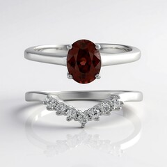 Anello in argento con Zircone Mogano