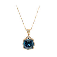 Londonblauer Topas-Goldhalskette (CIRARI)