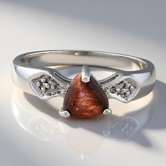 Anello in argento con Occhio di Tigre Rosso