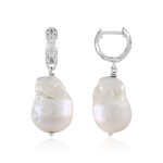 Pendientes en plata con Perla blanca Freshwater (Ornaments by de Melo)