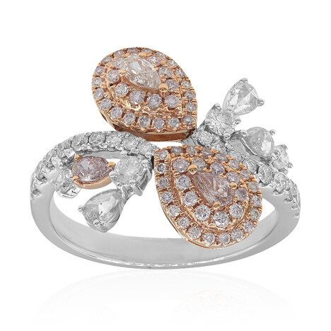 Pinkfarbener I1 Brillant-Goldring (CIRARI)