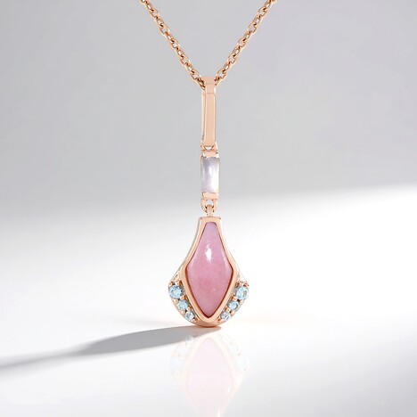 Collier en argent et Opale rose (KM by Juwelo)
