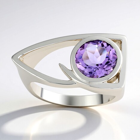 Bague en argent et Améthyste (de Melo Essence)