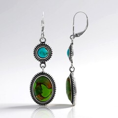 Orecchini in argento con Turchese Kingman Mohave Verde (Jones Lee)