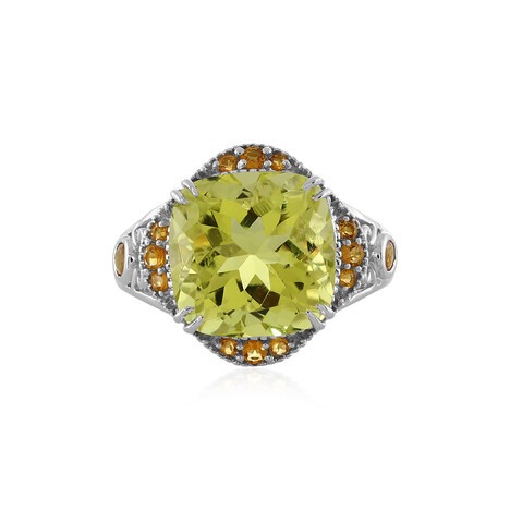Lemon Quartz Silver Ring