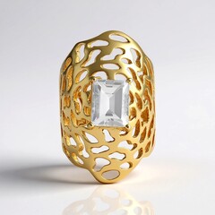 Anello in argento con Topazio Bianco