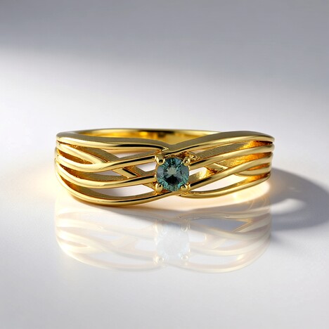 Anello in argento con Diamante Blu I2