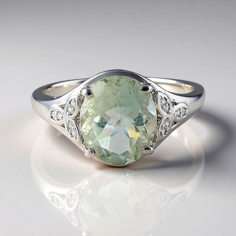 Anello in argento con Ametista Verde