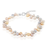 Bracelet en argent et Perle blanche de culture d'eau douce (TPC)