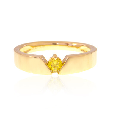 Anillo en oro con Diamante amarillo SI2 (de Melo)